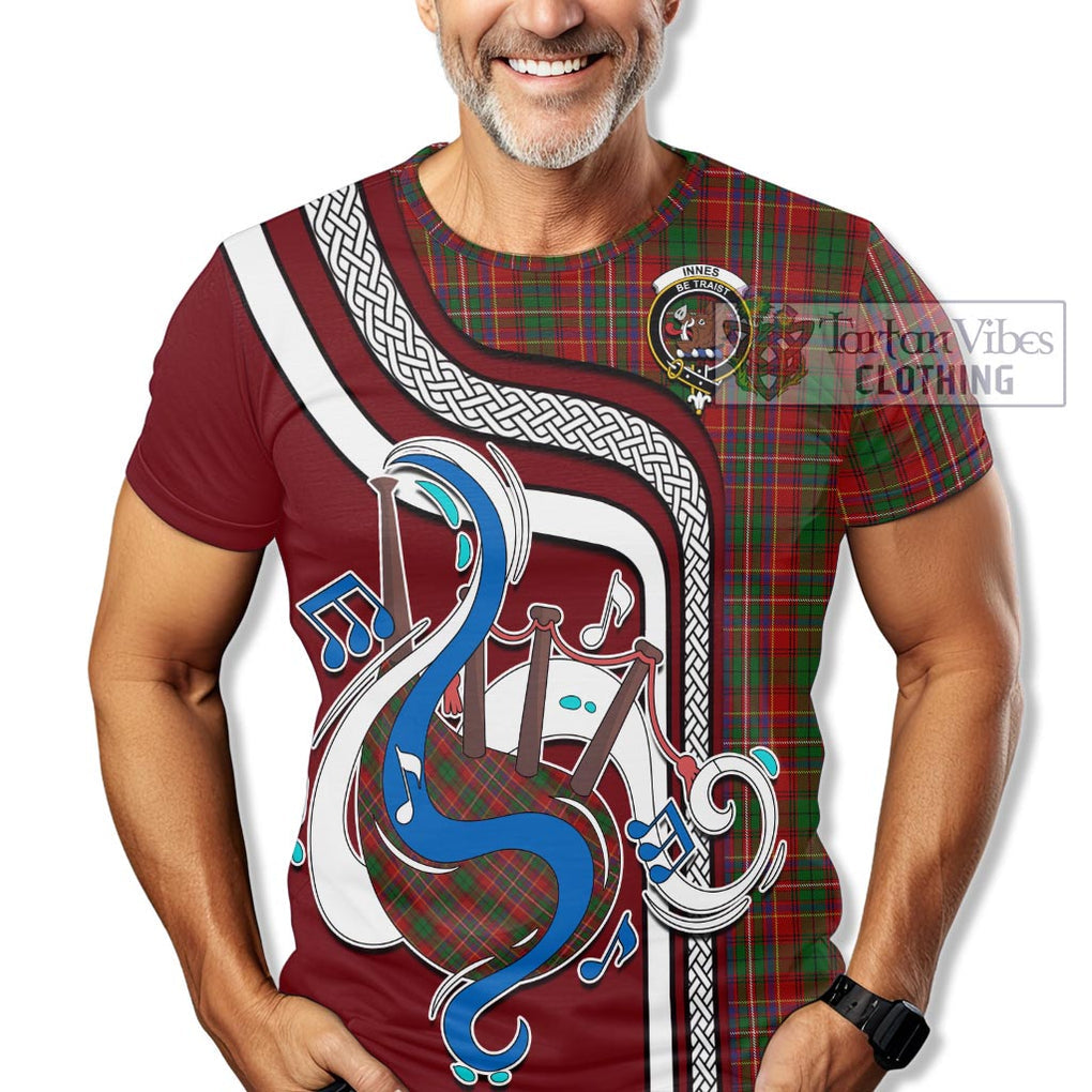 Innes Tartan T-Shirt with Epic Bagpipe Style Kid's Shirt - Tartanvibesclothing Shop