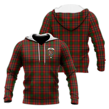 Innes Tartan Knitted Hoodie with Family Crest