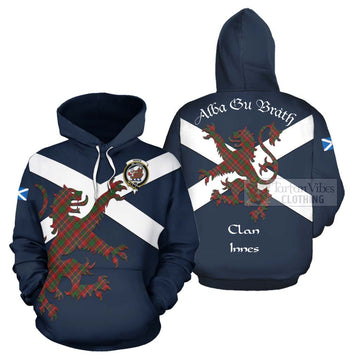 Innes Tartan Lion Rampant Hoodie Proudly Display Your Heritage with Alba Gu Brath and Clan Name