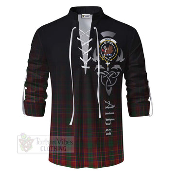 Innes Tartan Ghillie Kilt Shirt Featuring Alba Gu Brath Family Crest Celtic Inspired