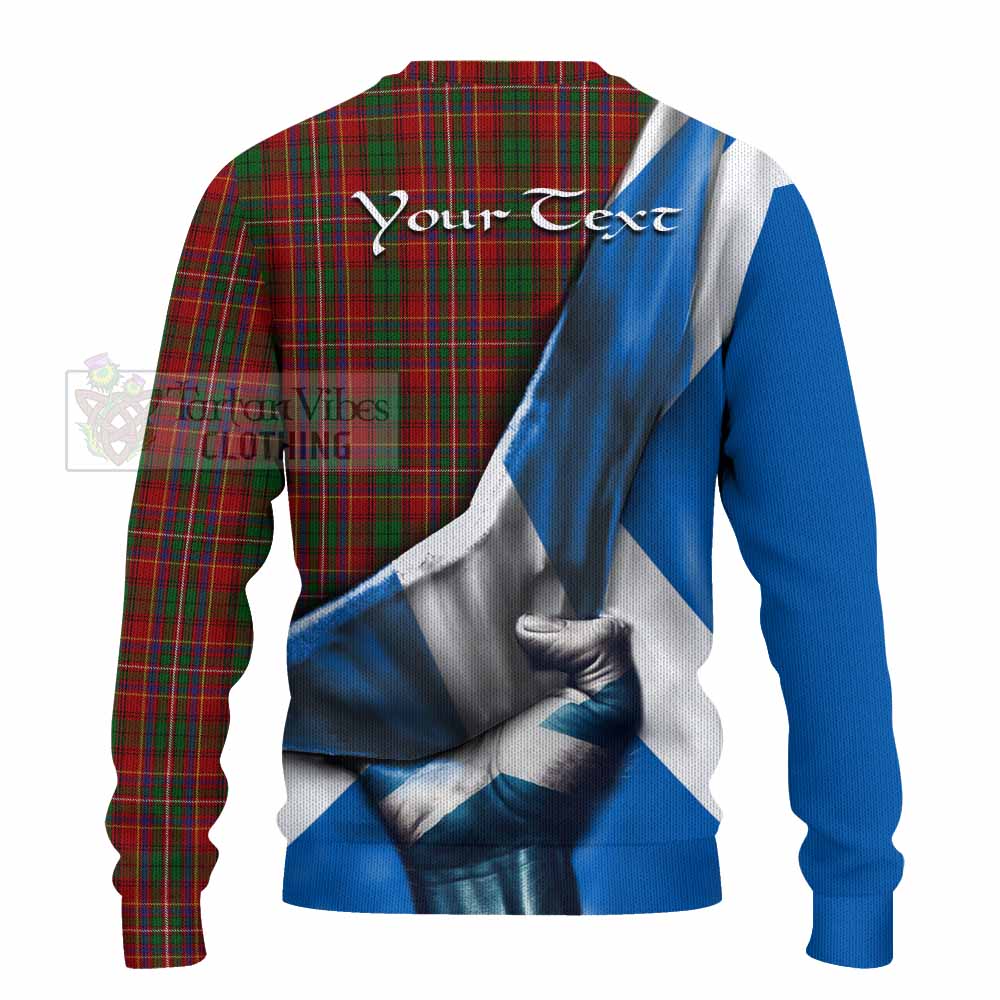 Tartan Vibes Clothing Innes Tartan Knitted Sweater with Family Crest Scotland Patriotic Style