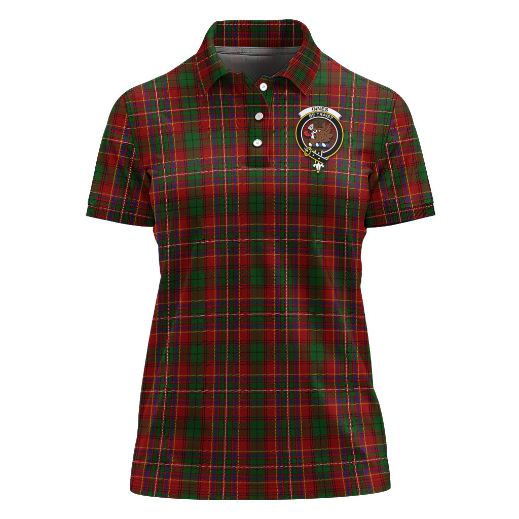 Innes Tartan Polo Shirt with Family Crest For Women - Tartan Vibes Clothing