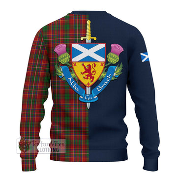 Innes Tartan Ugly Sweater with Scottish Lion Royal Arm Half Style