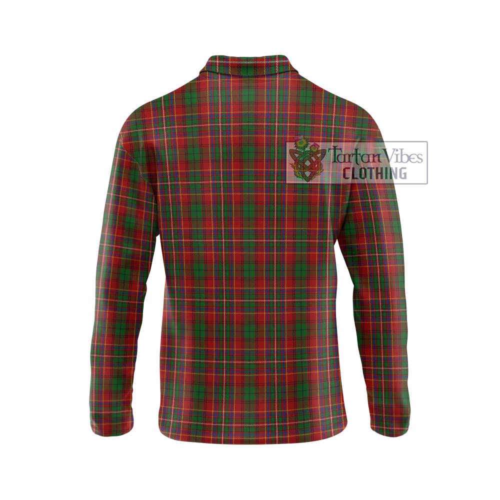 Innes Tartan Long Sleeve Polo Shirt with Family Crest DNA In Me Style - Tartanvibesclothing Shop