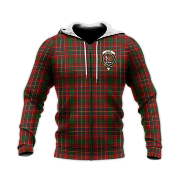 Innes Tartan Knitted Hoodie with Family Crest