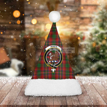 Innes Tartan Christmas Santa Hats with Family Crest