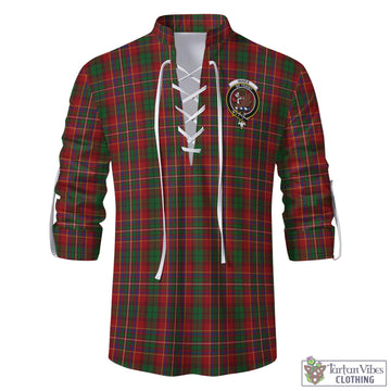 Innes Tartan Men's Scottish Traditional Jacobite Ghillie Kilt Shirt with Family Crest