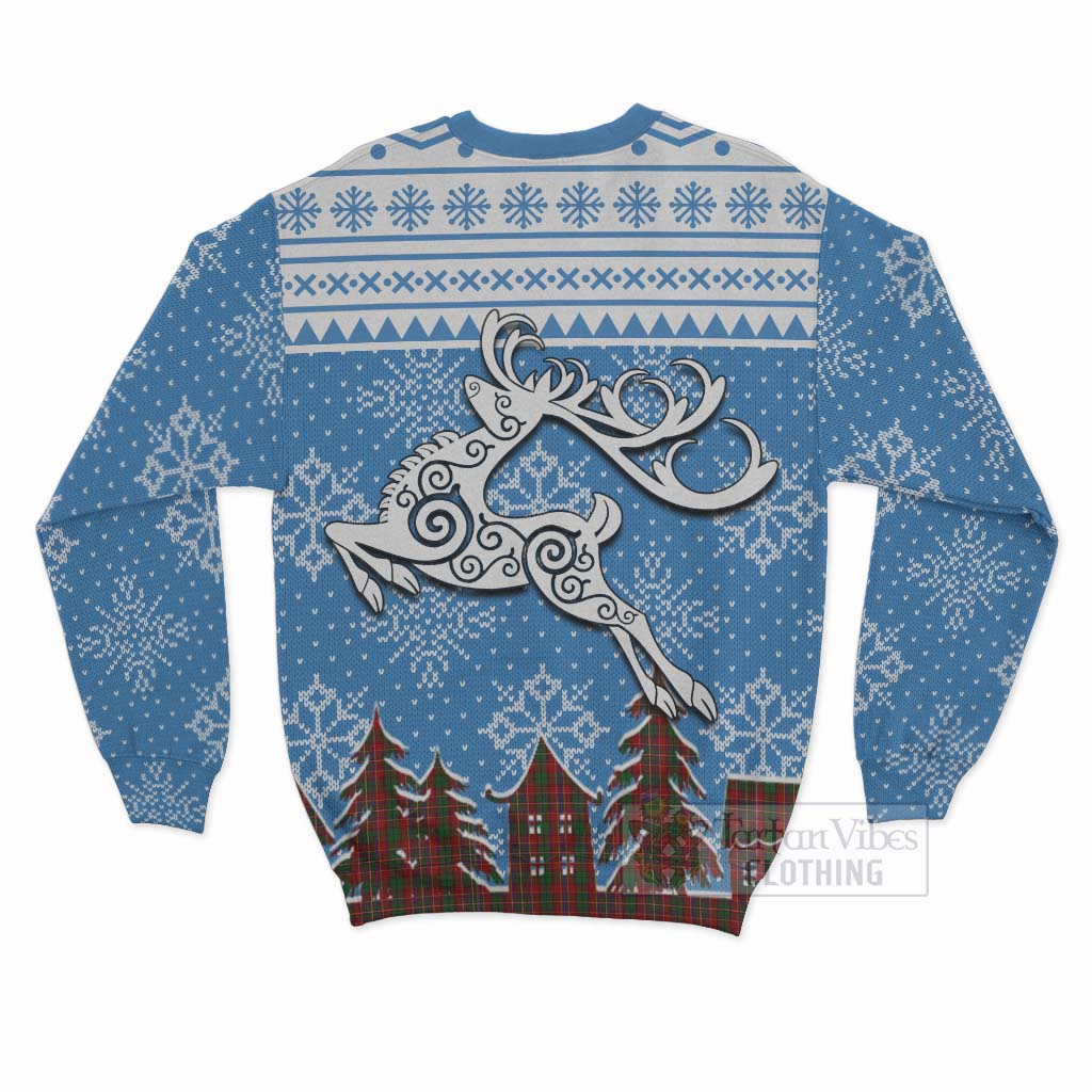 Innes Clan Christmas Sweatshirt Celtic Reindeer Style - Tartan Vibes Clothing