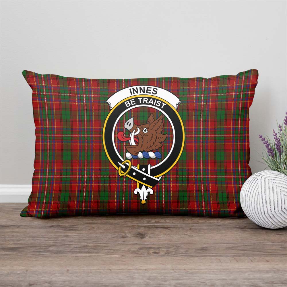 Innes Tartan Pillow Cover with Family Crest Rectangle Pillow Cover - Tartanvibesclothing