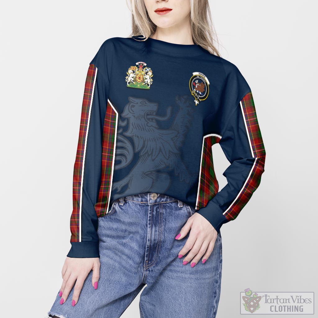 Tartan Vibes Clothing Innes Tartan Sweater with Family Crest and Lion Rampant Vibes Sport Style