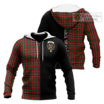 Innes Tartan Knitted Hoodie with Family Crest and Half Of Me Style