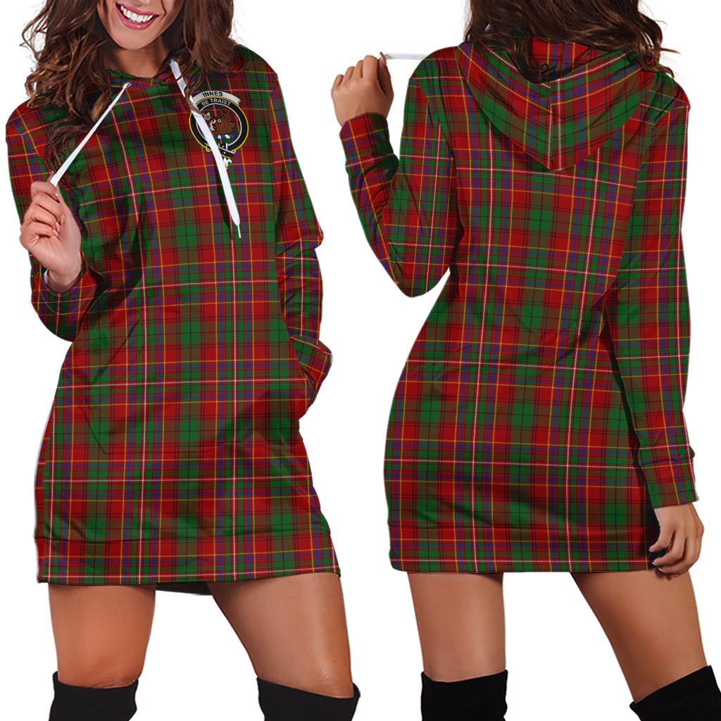 Innes Tartan Hoodie Dress with Family Crest - Tartan Vibes Clothing