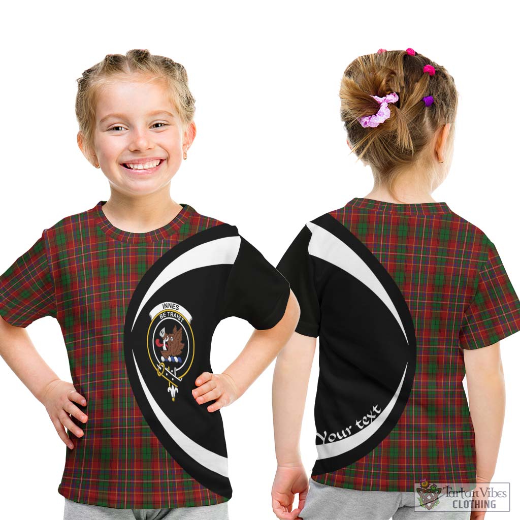 Innes Tartan Kid T-Shirt with Family Crest Circle Style - Tartan Vibes Clothing