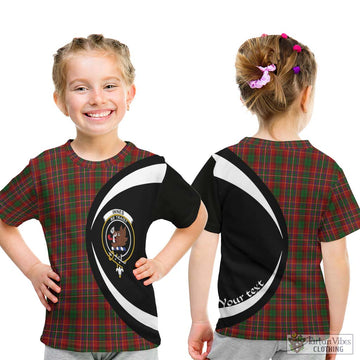 Innes Tartan Kid T-Shirt with Family Crest Circle Style