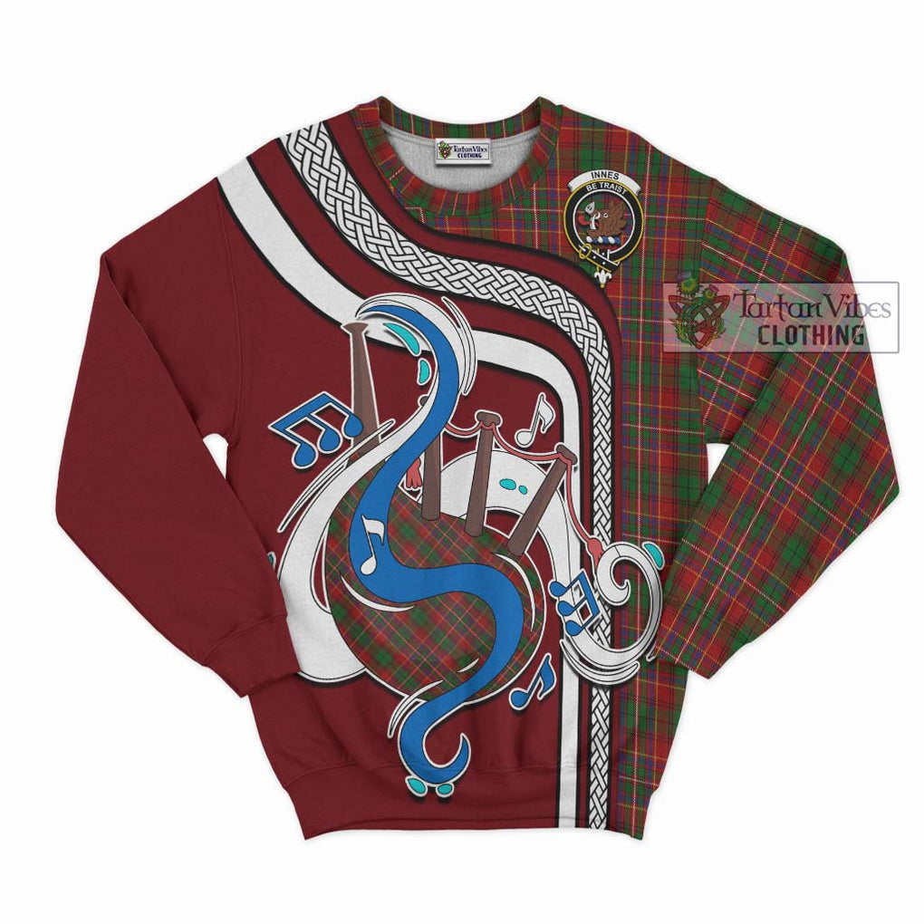 Tartan Vibes Clothing Innes Tartan Sweatshirt with Epic Bagpipe Style