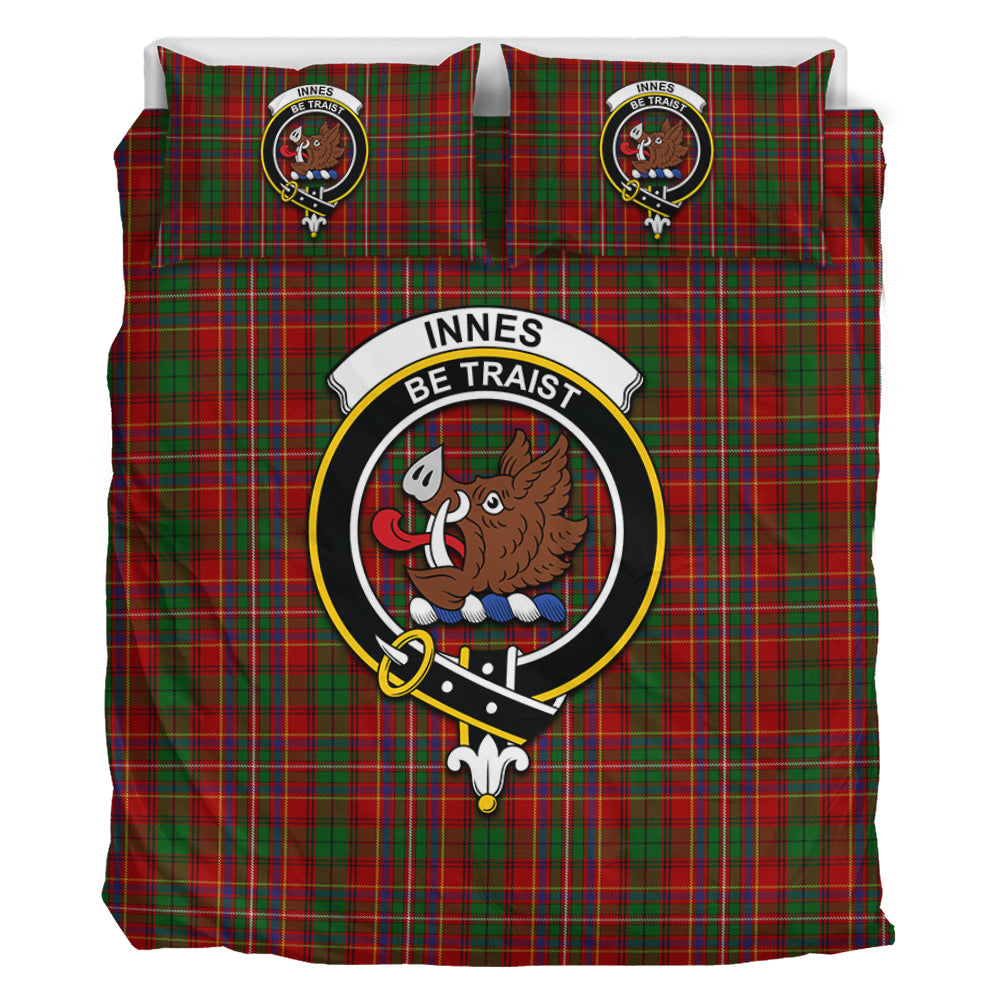 Innes Tartan Bedding Set with Family Crest - Tartan Vibes Clothing