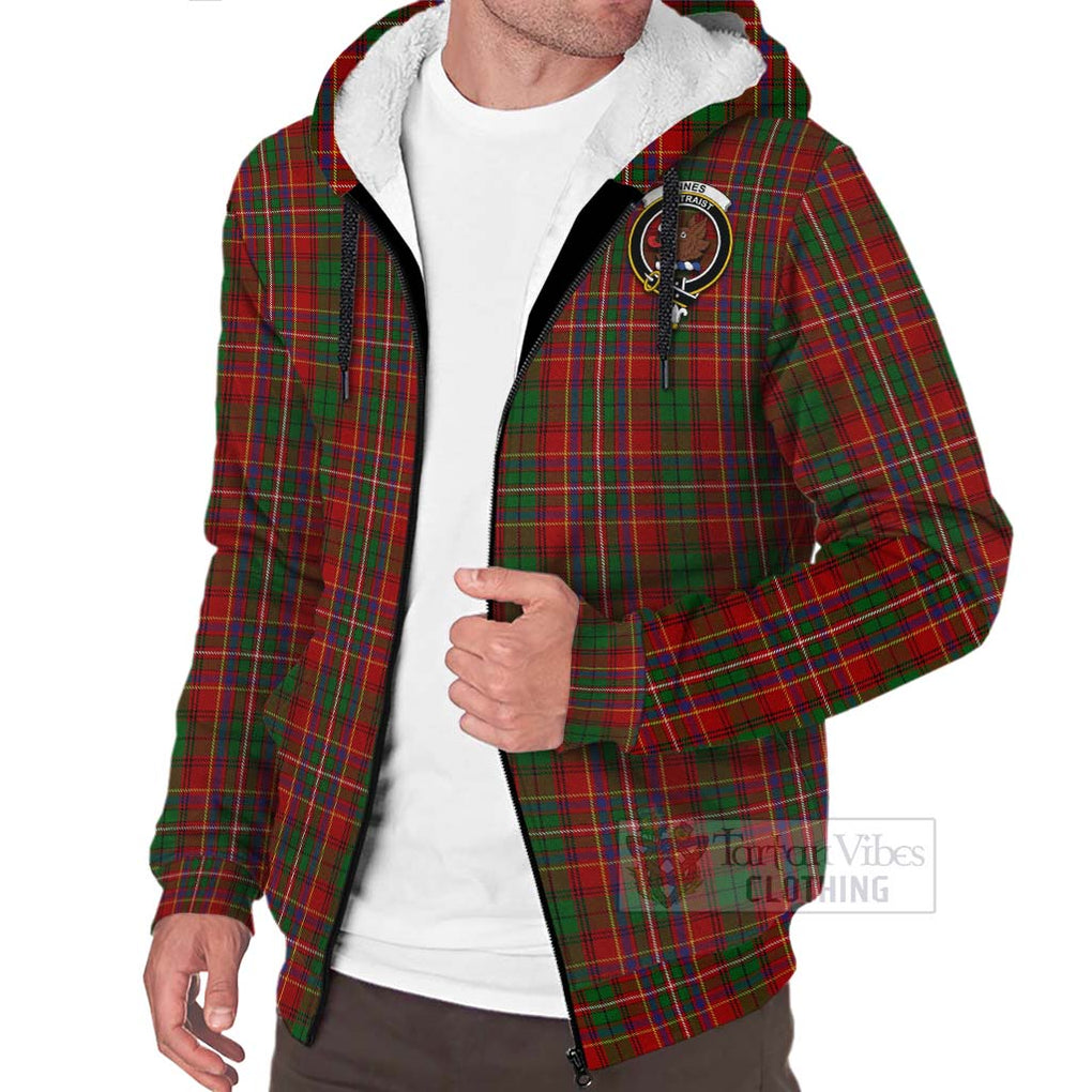 Tartan Vibes Clothing Innes Tartan Sherpa Hoodie with Family Crest Celtic Skull Style