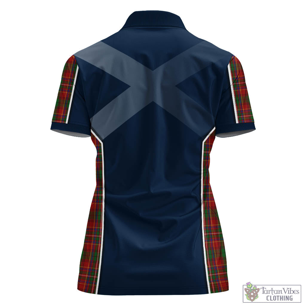 Tartan Vibes Clothing Innes Tartan Women's Polo Shirt with Family Crest and Scottish Thistle Vibes Sport Style