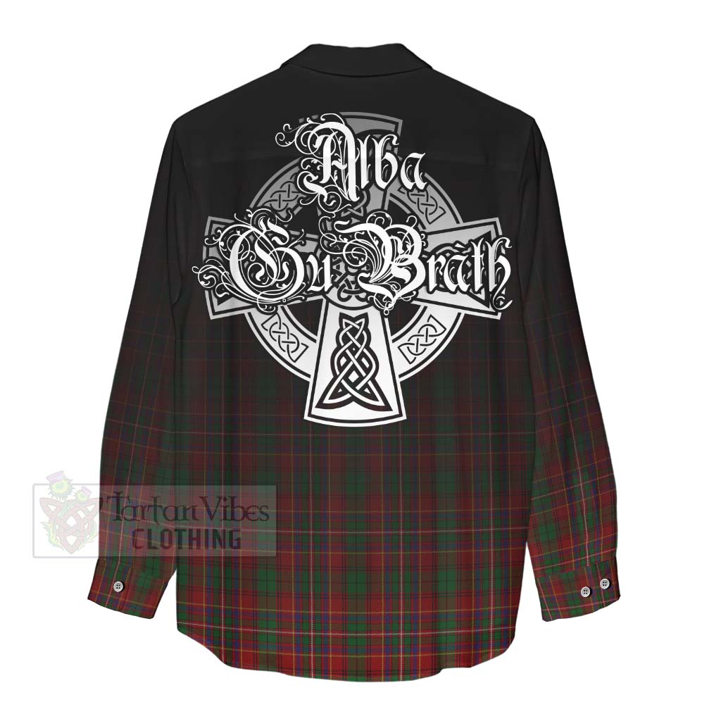 Tartan Vibes Clothing Innes Tartan Women's Casual Shirt Featuring Alba Gu Brath Family Crest Celtic Inspired