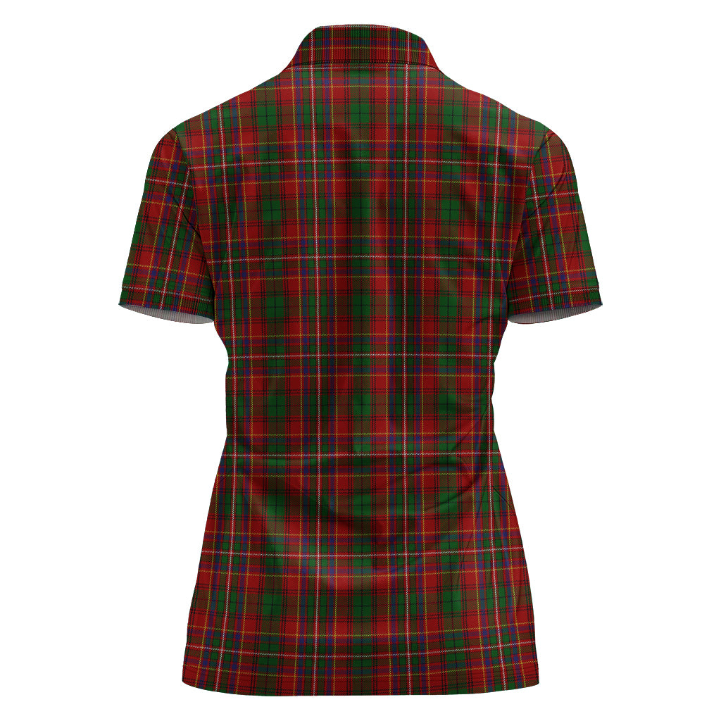 Innes Tartan Polo Shirt with Family Crest For Women - Tartan Vibes Clothing