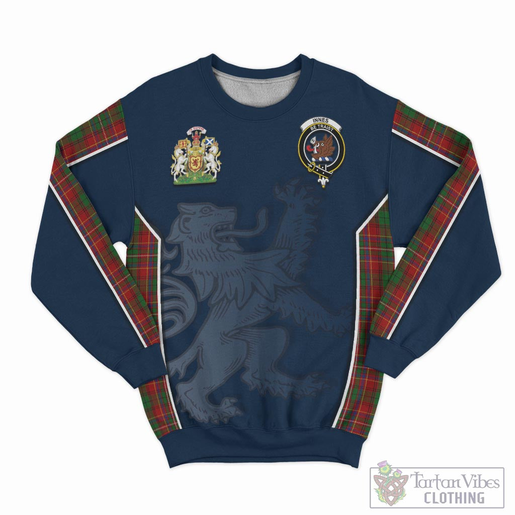 Tartan Vibes Clothing Innes Tartan Sweater with Family Crest and Lion Rampant Vibes Sport Style