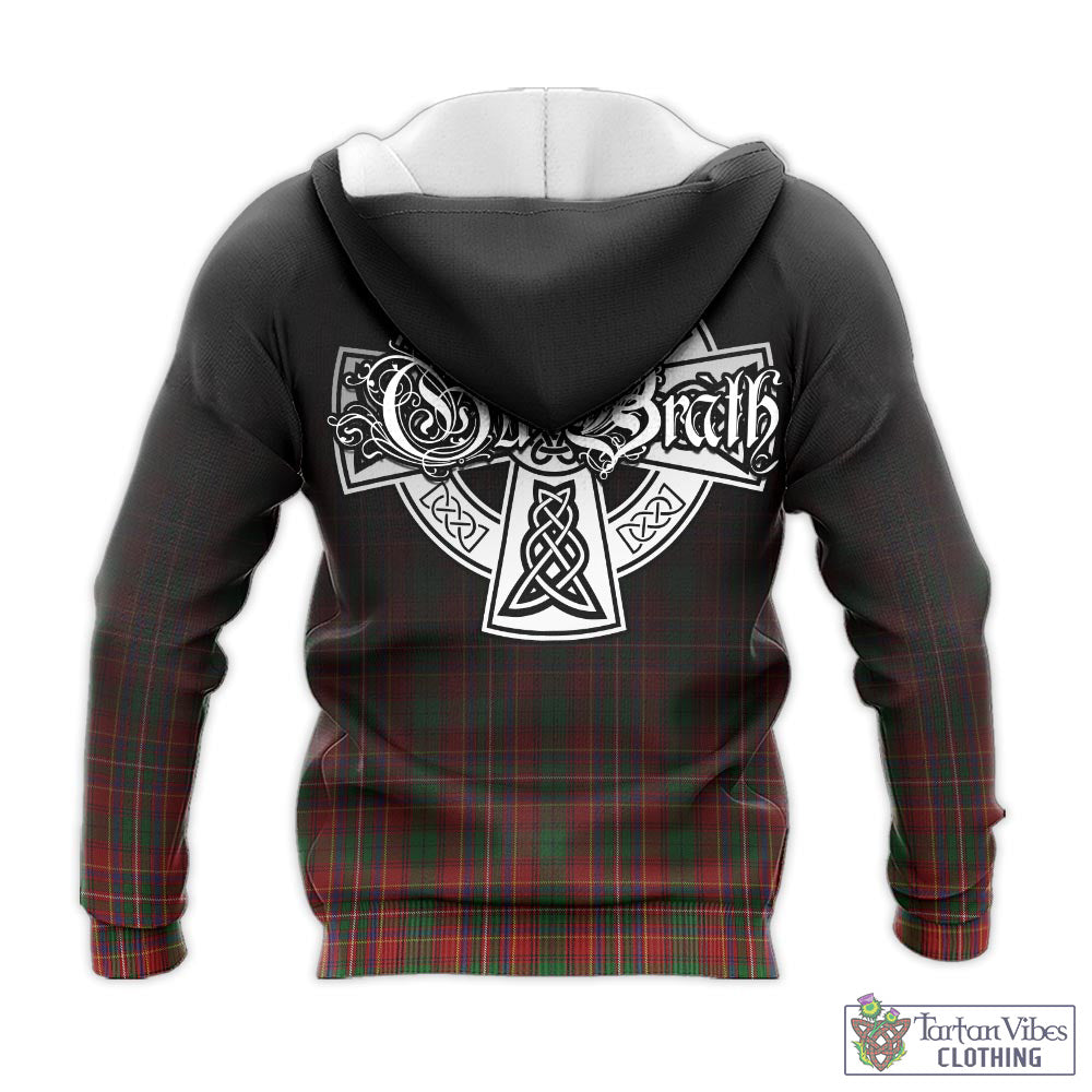 Tartan Vibes Clothing Innes Tartan Knitted Hoodie Featuring Alba Gu Brath Family Crest Celtic Inspired