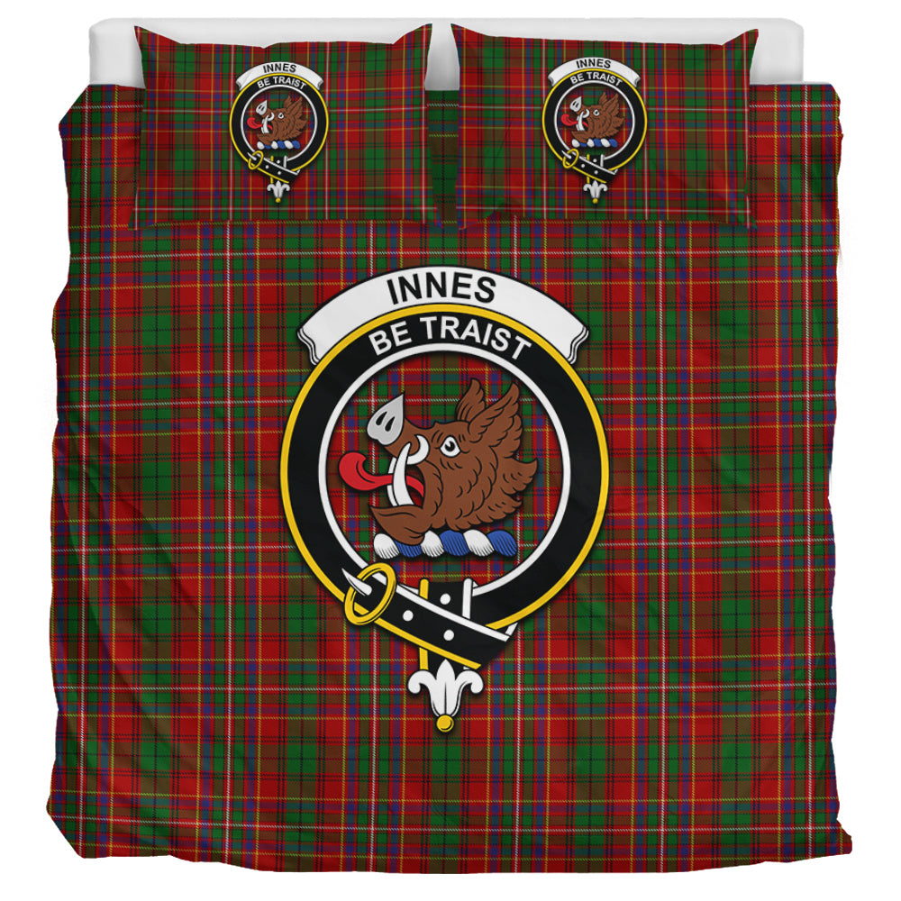 Innes Tartan Bedding Set with Family Crest - Tartan Vibes Clothing
