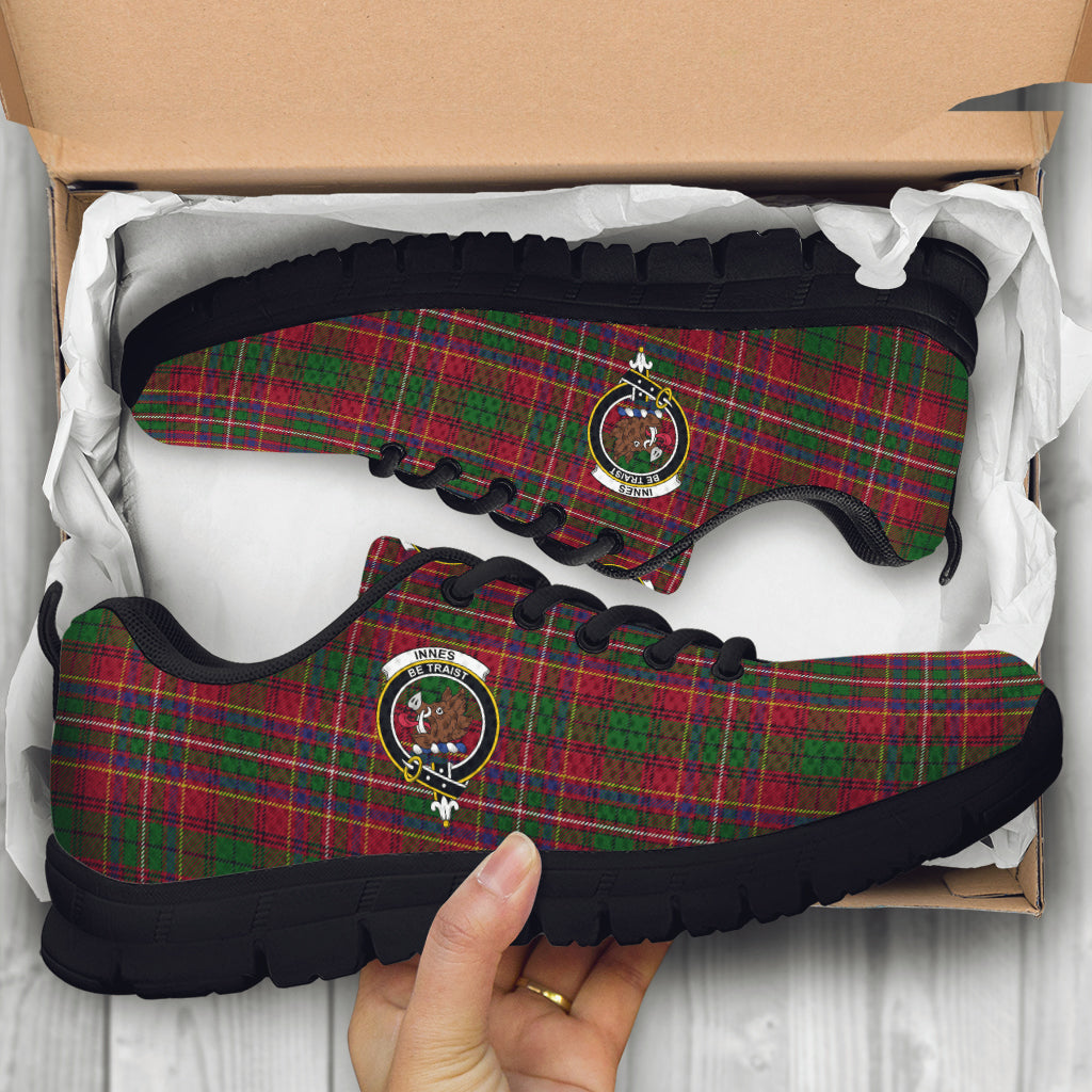 Innes Tartan Sneakers with Family Crest - Tartan Vibes Clothing