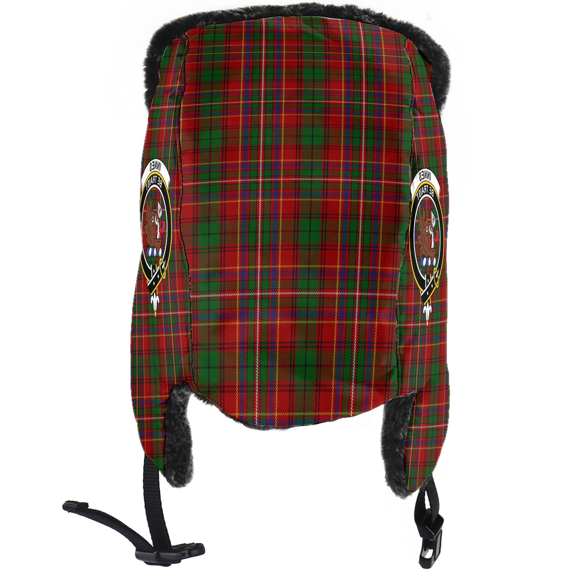 Innes Tartan Winter Trapper Hat with Family Crest - Tartanvibesclothing