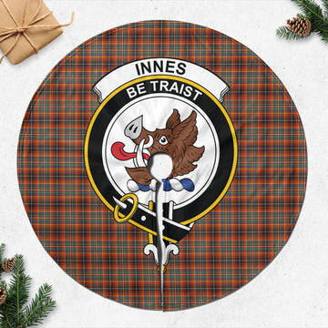 Innes Ancient Tartan Christmas Tree Skirt with Family Crest