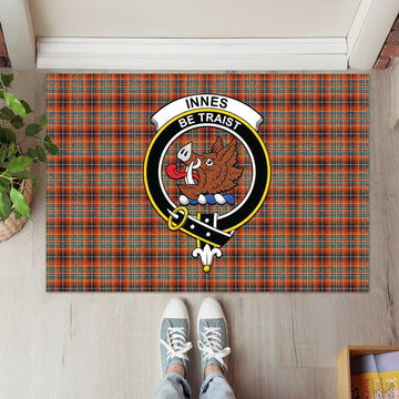 Innes Ancient Tartan Door Mat with Family Crest