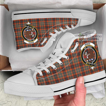 Innes Ancient Tartan High Top Shoes with Family Crest