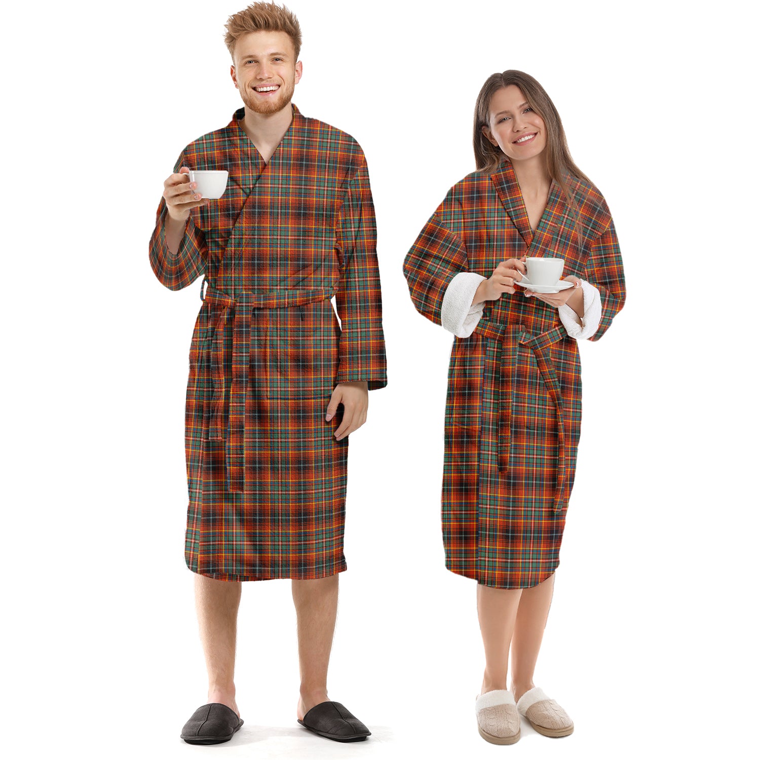 Innes Ancient Tartan Bathrobe Unisex S - Tartan Vibes Clothing