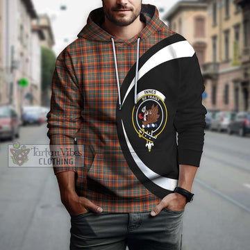 Innes Ancient Tartan Hoodie with Family Crest Circle Style