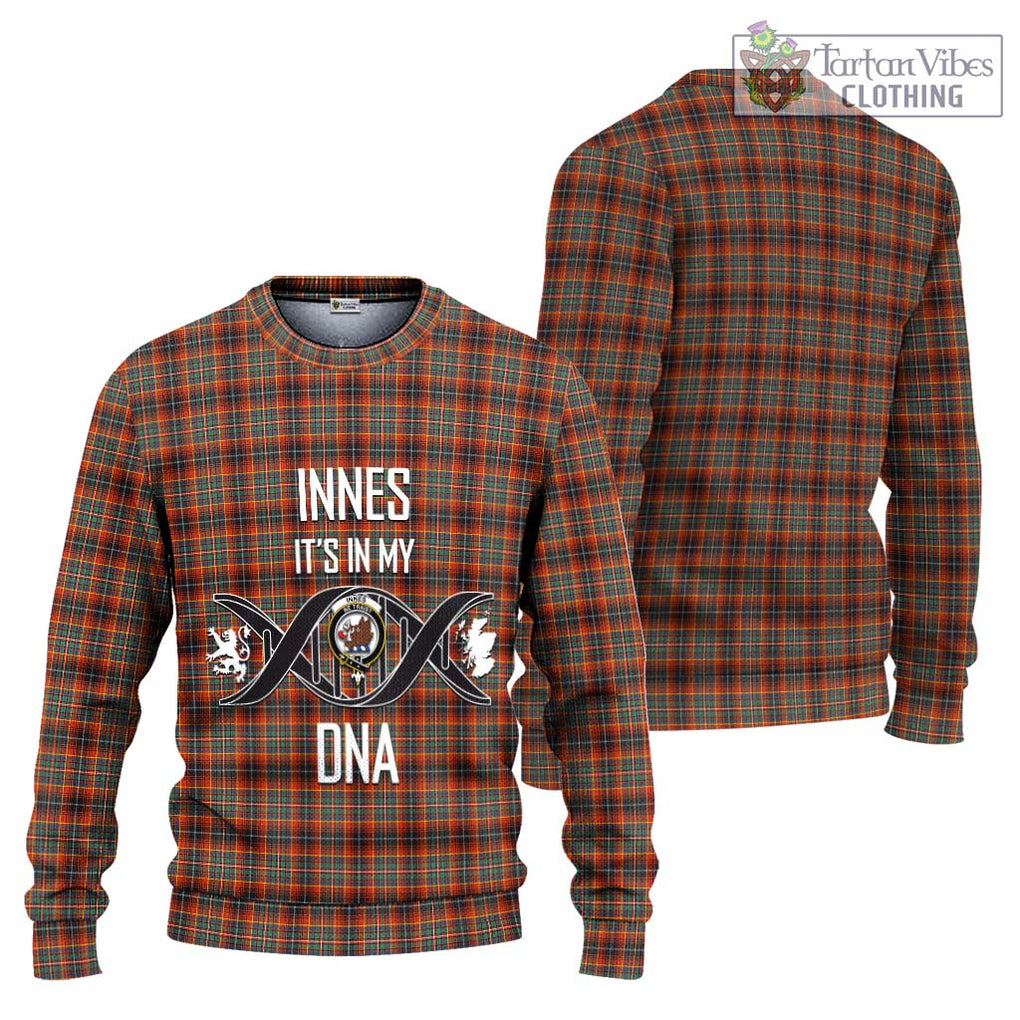 Innes Ancient Tartan Knitted Sweater with Family Crest DNA In Me Style Unisex - Tartanvibesclothing Shop