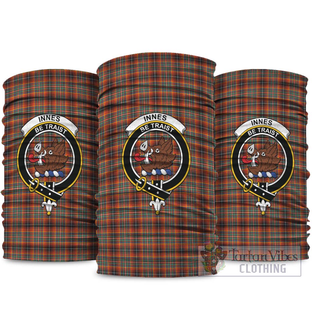 Innes Ancient Tartan Neck Gaiters, Tartan Bandanas, Tartan Head Band with Family Crest