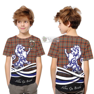 Innes Ancient Tartan Kid T-Shirt with Alba Gu Brath Regal Lion Emblem