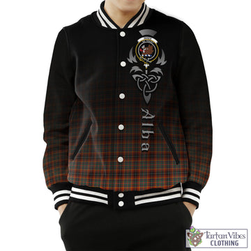 Innes Ancient Tartan Baseball Jacket Featuring Alba Gu Brath Family Crest Celtic Inspired