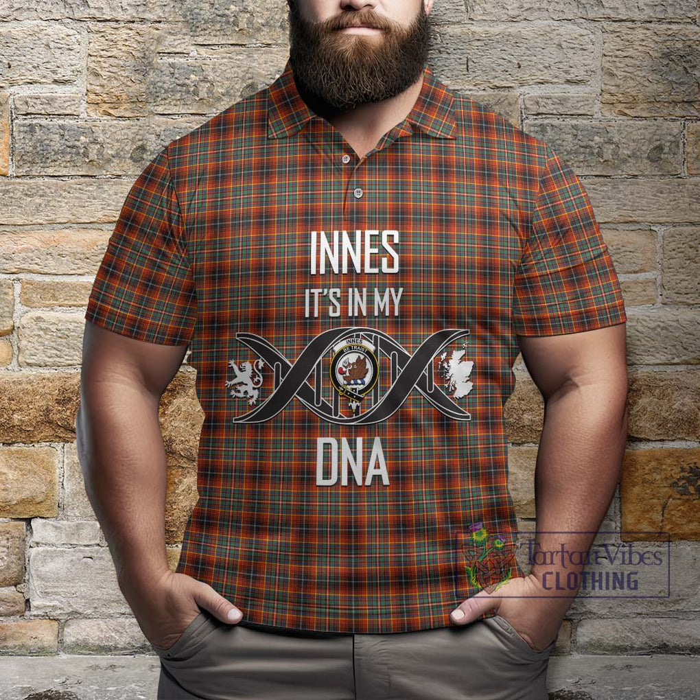 Innes Ancient Tartan Polo Shirt with Family Crest DNA In Me Style Kid - Tartanvibesclothing Shop