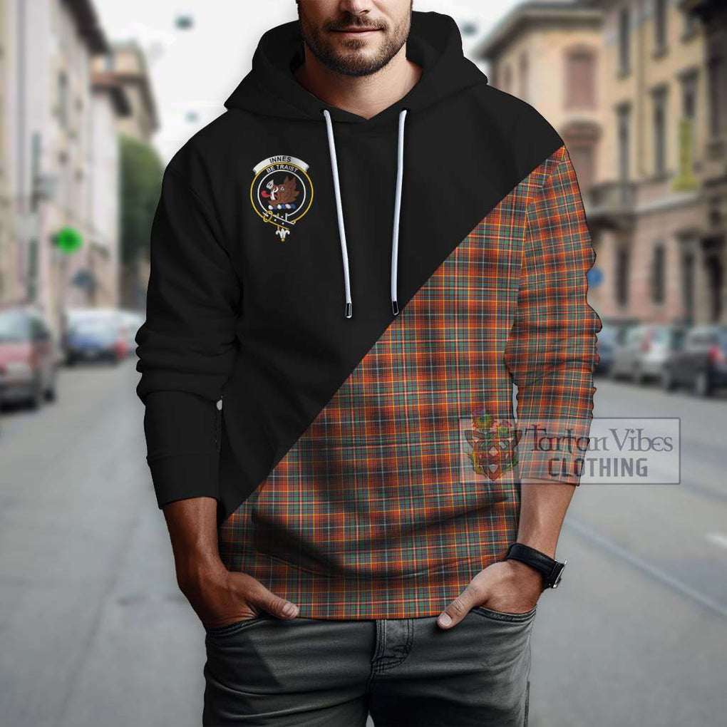 Innes Ancient Tartan Hoodie with Family Crest and Military Logo Style - Tartanvibesclothing Shop