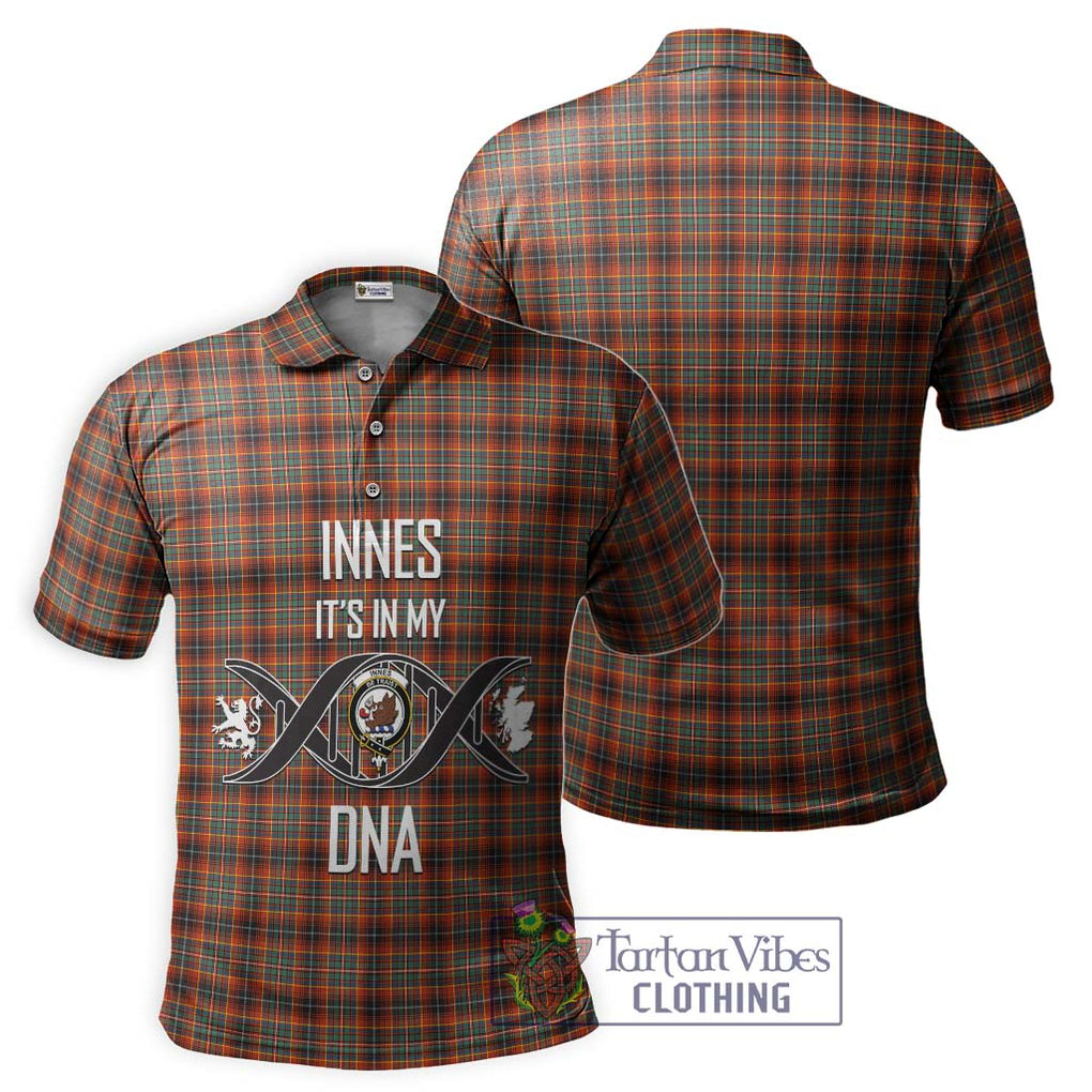 Innes Ancient Tartan Polo Shirt with Family Crest DNA In Me Style - Tartanvibesclothing Shop