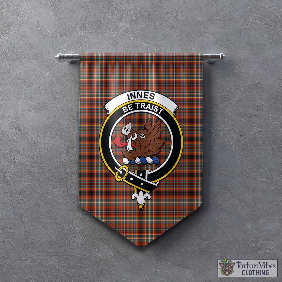 Tartan Vibes Clothing Innes Ancient Tartan Gonfalon, Tartan Banner with Family Crest