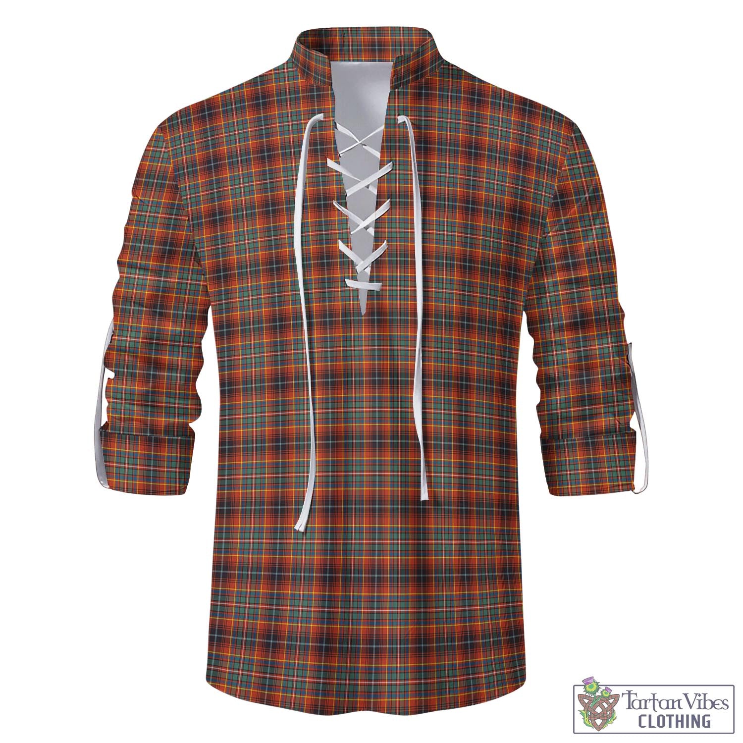 Tartan Vibes Clothing Innes Ancient Tartan Men's Scottish Traditional Jacobite Ghillie Kilt Shirt