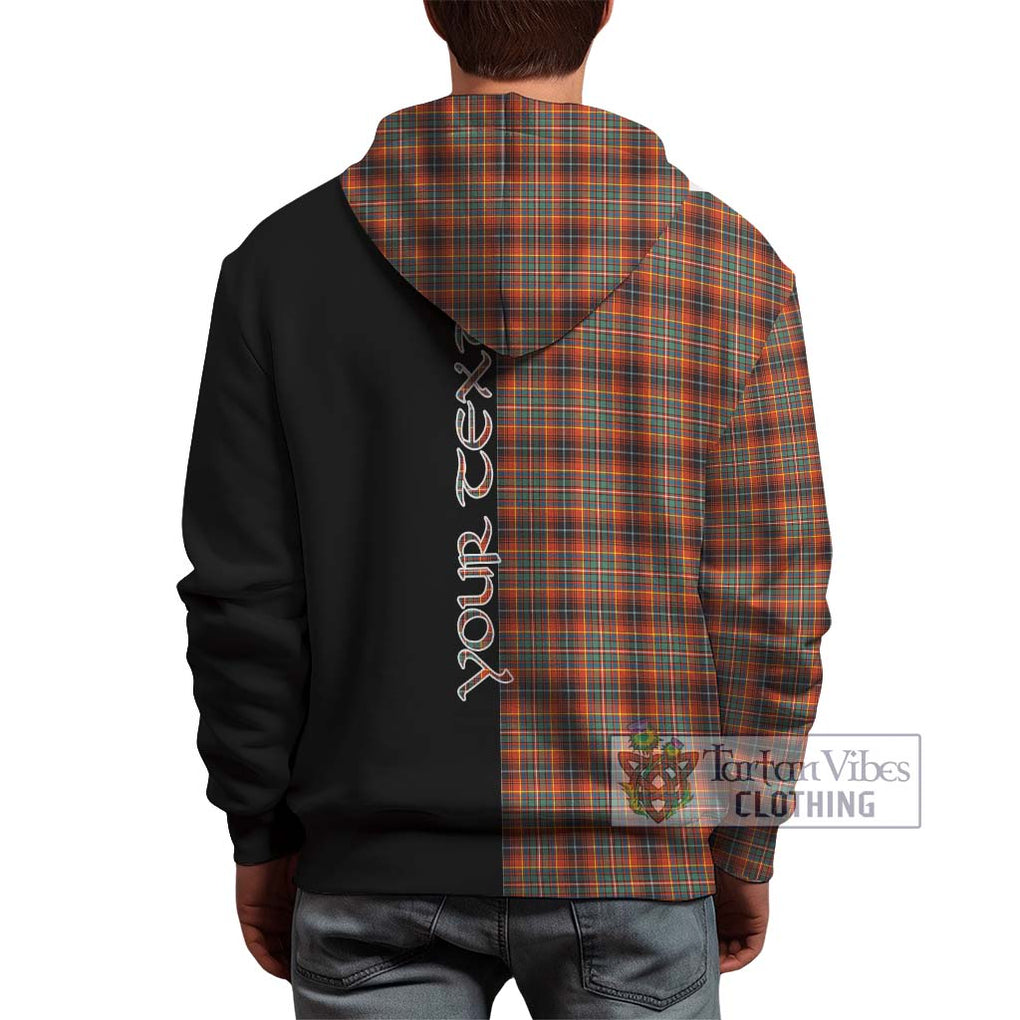 Innes Ancient Tartan Hoodie with Family Crest and Half Of Me Style - Tartanvibesclothing Shop