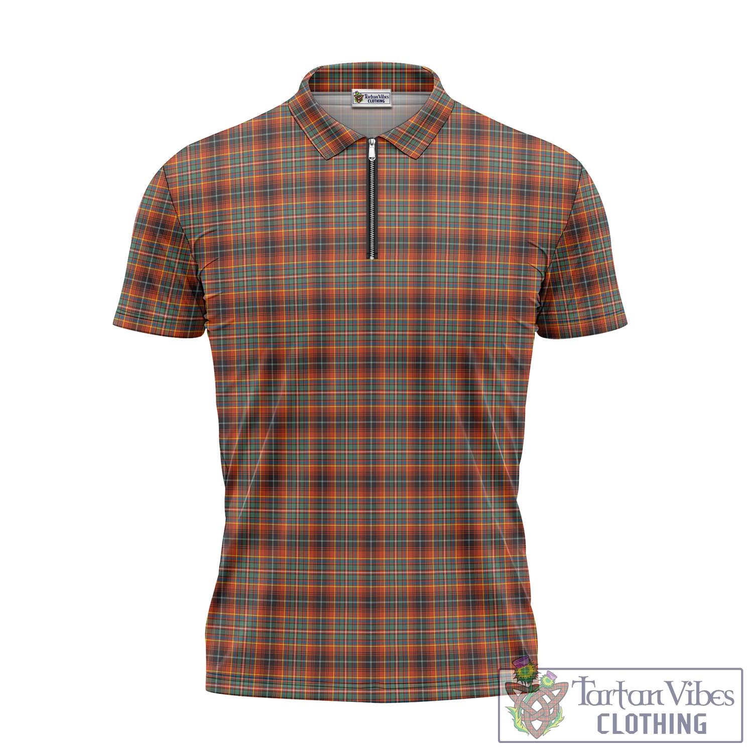 Tartan Vibes Clothing Innes Ancient Tartan Zipper Polo Shirt