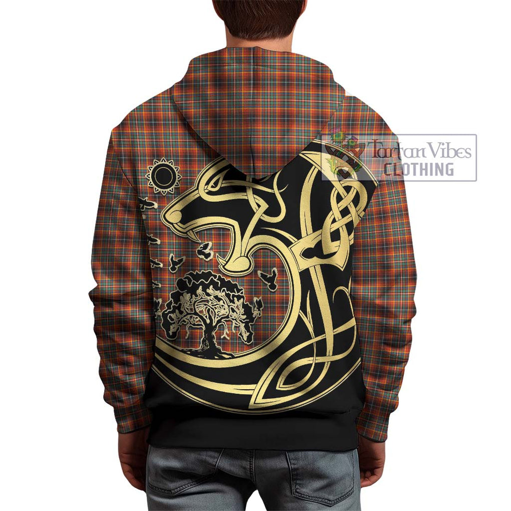 Innes Ancient Tartan Hoodie with Family Crest Celtic Wolf Style - Tartan Vibes Clothing