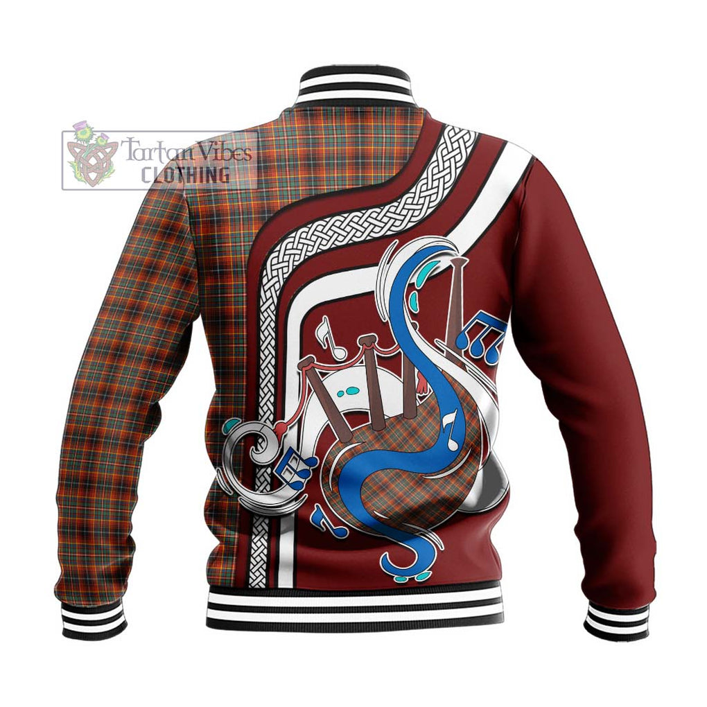 Tartan Vibes Clothing Innes Ancient Tartan Baseball Jacket with Epic Bagpipe Style