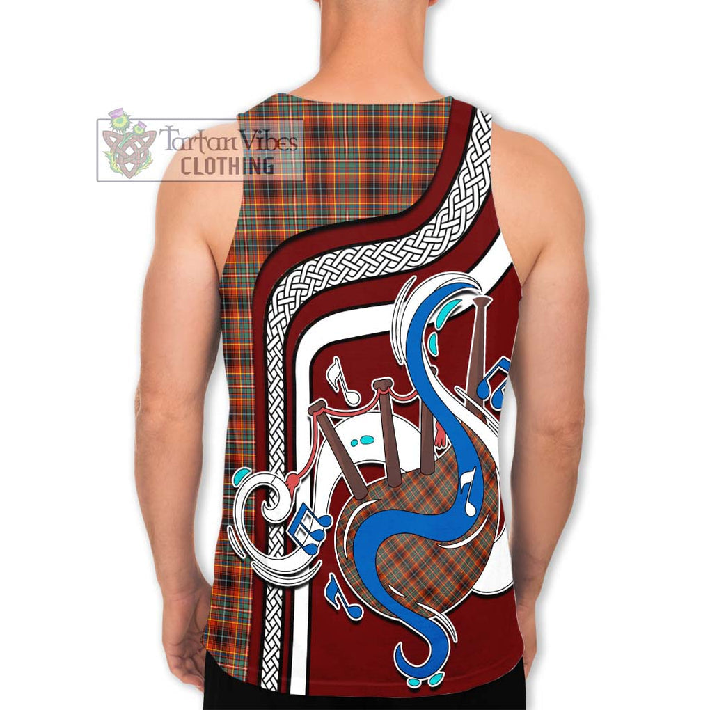 Innes Ancient Tartan Men's Tank Top with Epic Bagpipe Style - Tartanvibesclothing Shop