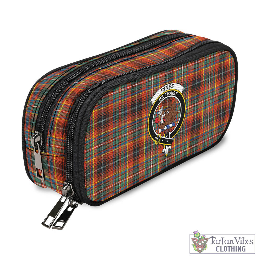 Tartan Vibes Clothing Innes Ancient Tartan Pen and Pencil Case with Family Crest