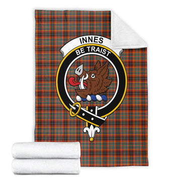 Innes Ancient Tartan Blanket with Family Crest